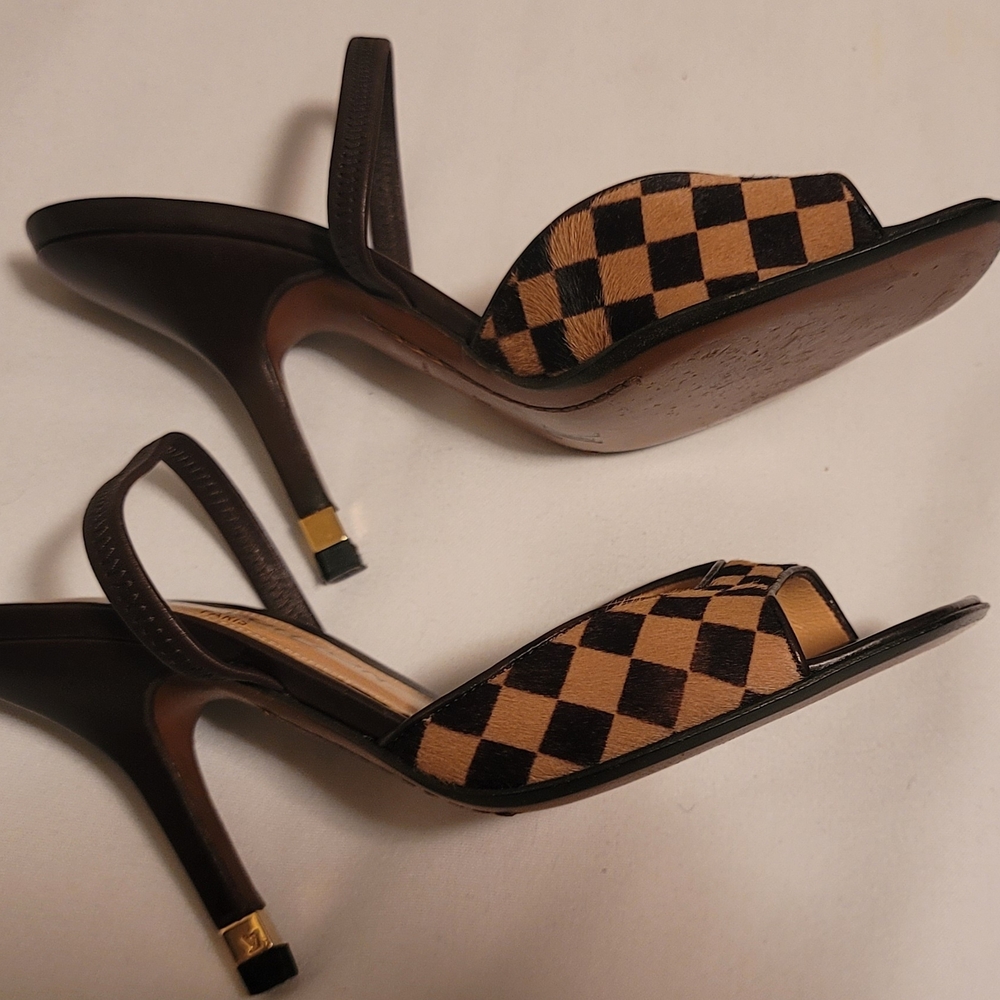 Louis Vuitton Brown Damier Women's Shoes Size 35.5 - Picture 6 of 16